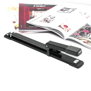 ML-1000 Black 24/6 1/4 Hand 25 Sheet Capacity Heavy Duty Book Magazine Binding Stapler Center Stapling Long Arm Reach Stapler