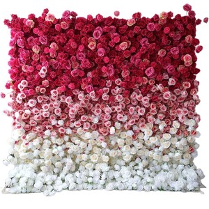 Mur de fleurs artificielles rose et blanc - Product Image 1
