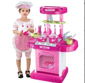 Pink Kitchen Toys para crianças Pretend Play Food Brinquedos pré-escolares para crianças Indoor e Outdoor Kids Kitchen Set Toy