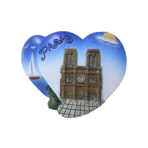 <span class=keywords><strong>Fournitures</strong></span> d'art en résine en résine Aimant de réfrigérateur 3D <span class=keywords><strong>Paris</strong></span> en forme de coeur pour souvenir touristique - Product Image 1