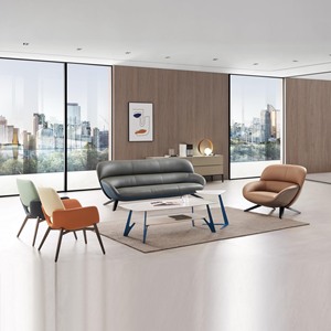 Sofá Ejecutivo Aobin Color Café, Muebles de Oficina Modernos y Minimalistas, Sofá Presidencial para Vestíbulo de Hotel y Uso Comercial - Product Image 4