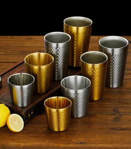 Bicchiere da Birra in Acciaio Inossidabile Coreano 18/8 Ecologico, Oro/Argento, 175ml 260ml 300ml 350ml 500ml 550ml, Regalo Aziendale - Product Image 5