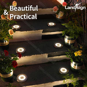 Luz de Tierra solar RGB para exteriores con 8 discos LED, iluminación impermeable para paisaje de jardín para camino de césped, patio, cubierta de entrada - Product Image 5