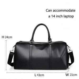 PU Vegan <b>Leather</b> Duffel <b>Bag</b> with Geometric Pattern Zipper Closure for Fashion Weekender <b>Overnight</b> Gym or Outdoor Adventures - Product Image 2