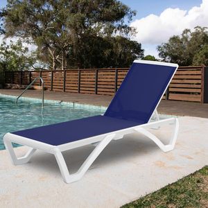Chaise longue <span class=keywords><strong>de</strong></span> patio Teslin pieds réglables en résine d'aluminium ensemble <span class=keywords><strong>de</strong></span> <span class=keywords><strong>bain</strong></span> <span class=keywords><strong>de</strong></span> <span class=keywords><strong>soleil</strong></span> inclinable pour l'extérieur avec table d'appoint en plastique - Product Image 2