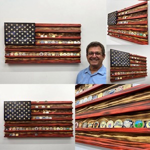 Caja de almacenamiento de bandera americana transfronteriza, decoración de <span class=keywords><strong>madera</strong></span> para el Día DE LA Independencia, estantes de pared colgantes para vivir, nuevo para <span class=keywords><strong>Amazon</strong></span> Latte - Product Image 2