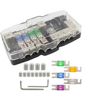 Bloque de Distribución de Fusibles ANL de 2 Entradas y 4 Salidas, Caja de Fusibles Multifuncional de 4 Vías para Modificación de Amplificador de Audio para Automóvil