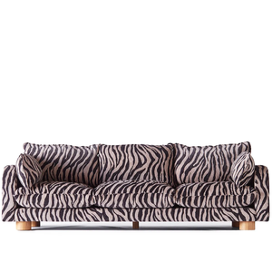 Sofá Moderno con Estampado <span class=keywords><strong>de</strong></span> Cebra, Tapizado y Cómodo para Sala <span class=keywords><strong>de</strong></span> Estar, con Patas <span class=keywords><strong>de</strong></span> Madera Maciza - Product Image 5