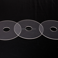 Disque en verre de quartz avec trou central, poli, transparent, rond, pour usage industriel optique et semi-conducteur