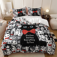Ensemble de housse de couette en polyester à imprimé floral numérique moderne personnalisable - Utilisation domestique, faible MOQ, toutes tailles et motifs