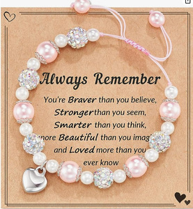 Pink Unicorn Charm Bracelet for Girls Cute Adjustable Pearl Rhinestone Unicorn Bracelets for <strong>Niece</strong> Girls Daughter Christmas <strong>Gift</strong> - Product Image 4