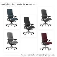 Chaise de bureau ergonomique pivotante, siège de bureau exécutif, tissu en maille, base en métal, dossier réglable, chaise d'ordinateur pour le bureau à domicile