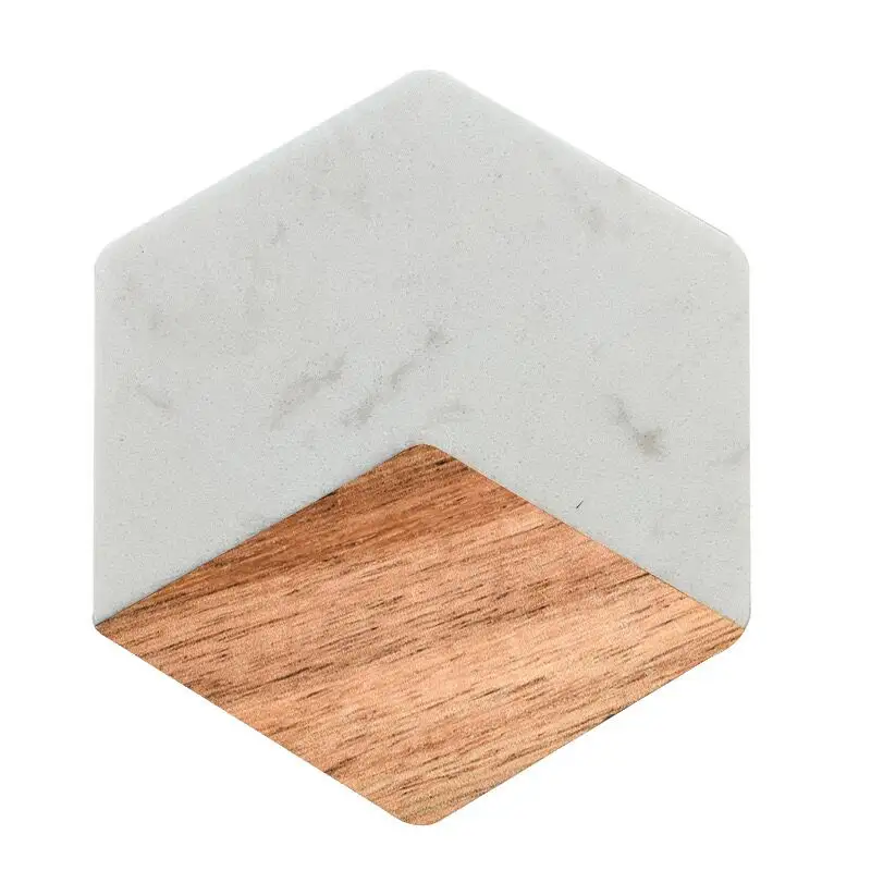 Amazon Hot Sale Custom Wedding Gifts Stone Coaster Marble Acacia Wooden Coaster for Drinks Cup Holders Marble Coaster