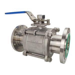Vanne à boisseau sphérique à vide à bride GU à plate-forme haute en trois parties Test d'hélium à vide élevé Acier inoxydable 304 - Product Image 6