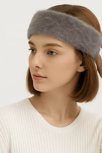 Aangepaste Nieuwe Winter Fleece Hoofdband-Grijs Gebreide Mode Hoofddoek Voor Warmte - Product Image 3