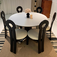 Alter chinesischer Stil Sinter stein Esstisch Designer Kleine Wohnung Kreativer Edelstahl Runder Esstisch SK745