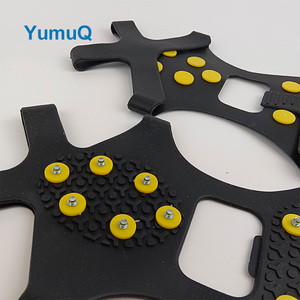 YumuQ Silicone 10 dents chaussures <span class=keywords><strong>d</strong></span>'escalade pointes anti-<span class=keywords><strong>d</strong></span>érapant glace poignées neige Crampons pour bottes de randonnée - Product Image 5