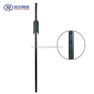 Poteaux de clôture en métal de 7 pieds, peints en vert, 1,25 lb/pi, type T clouté / <span class=keywords><strong>Poteau</strong></span> T galvanisé américain économique, type ferme, à vendre - Product Image 1