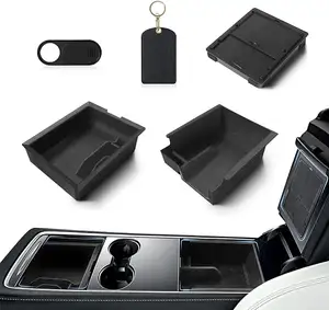 Caja de almacenamiento para reposabrazos central Tesla Modelo 3 Y, organizador para consola central de coche, organizador ABS, soporte de contenedores