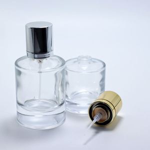 Wholesale 30ml 50ml 100ml Round Clear Glass Perfume Bottles with <b>Silver</b> Cap Screen Printing & Pump Sprayer - Product Image 3