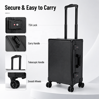 Valise à roulettes en aluminium à 4 rangées pour cartes gradées BGS / Cartes de jeu, pour le stockage et le transport lors de soirées et expositions