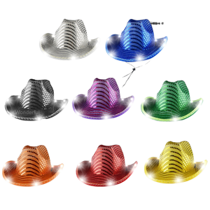 Cappelli LED Luminosi da Cowgirl e Cowboy con Paillettes, Impermeabili, <span class=keywords><strong>per</strong></span> Scuola, Ramadan, Natale, Halloween, Costume, Cosplay, Matrimonio, Feste e Eventi (Acquisto all'ingrosso) - Product Image 4