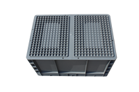 Euro Standard PP Boîte De Rangement Couvercle Attaché Caisse Fourre-Tout En Gros En Plastique Dur Mobile Caisse De Transport Empilable EU4633 Euro