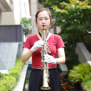 Stock d'usine <span class=keywords><strong>sax</strong></span> quantité minimale de commande 1 pièces OEM rouge métal bronze performance professionnelle saxophone soprano - Product Image 2