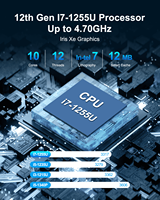 Mini PC de jeu HYSTOU avec 64 Go de RAM DDR5, triple écran 8K UHD, compatible avec Windows 11, chipset Intel, compatible avec les prises AU/US/CN
