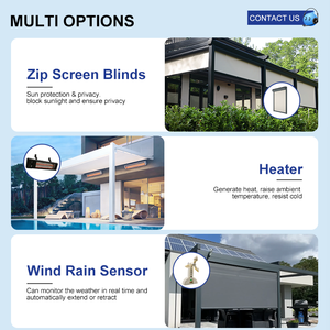 Pérgola de Aluminio con Techo Retráctil de PVC, Componentes Precortados para una Instalación Rápida y Fácil, para Balcón y Terraza - Product Image 5
