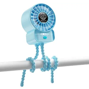 Aaoyun Wholesale Retail 2024 NEW Flexible Tripod Clip Fan Rechargeable Portable Mini Usb Octopus Baby Stroller Fan