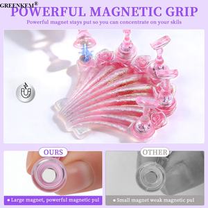 Base magnétique d'entraînement au design coquille laser avec effet transparent glacé pour la <span class=keywords><strong>formation</strong></span> des ongles, support <span class=keywords><strong>professionnel</strong></span> pour la présentation des faux ongles - Product Image 4