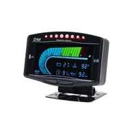 Panel instrumen LCD Universal 5 dalam 1 12V24V, pengukur suhu air + tegangan + tingkat bahan bakar + Tekanan Minyak + Tachometer LED Digital
