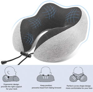 Almohada de viaje Almohada de espuma con memoria Almohada en forma de U con máscara de ojos 3D Auriculares Kit de viaje para avi - Product Image 2