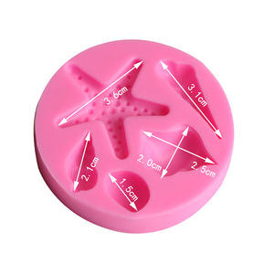 Ocean Series Starfish Conch Silicone Mold Circular Fondant Cake Decorating DIY Molds For Birthday Party - Product Image 2