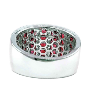 Livraison rapide Hong Kong – Bagues de fiançailles et de mariage pour femme en or blanc 18 carats avec saphir rouge et rubis taille brillant, fiables - Product Image 3