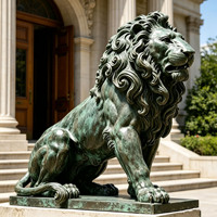 Statue de lion en bronze antique, grande sculpture de jardin, réplique d'art classique moulée à la main, décoration extérieure pour villa, cour, hôtel