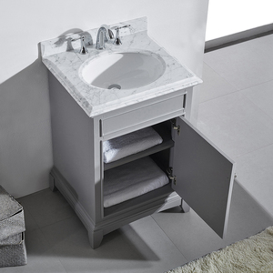 24Inch Transitional Bathroom Vanity with Wood Mirror& Water Resistant Design Durable Construction Single Sink Made in Vietnam - Product Image 3