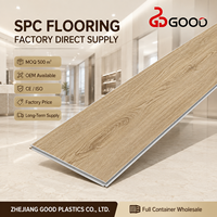Planche de sol rigide en SPC à l'aspect marbre, finition mate, nettoyage facile, protection de surface durable