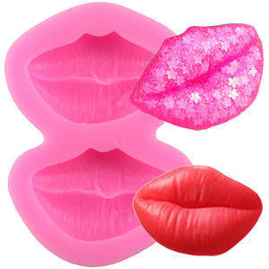 Fondant Silicone Molds Makeup Series Lipstick Heart Shape DIY Cake Decorating Tools Pink 5Pcs Set - Product Image 5