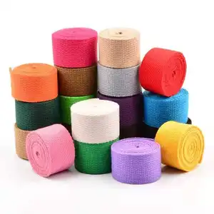 12mm 20mm 25mm 32mm 50mm 1 Inch Thick Stripe Decorat Twill Herringbone Polyester Fiber Cotton Tapes Webbing Strap