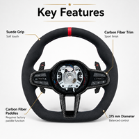 Volant en fibre de carbone 375 mm à poignée sport avec palettes de changement de vitesse, commande personnalisée pour châssis F/E – Vente directe usine