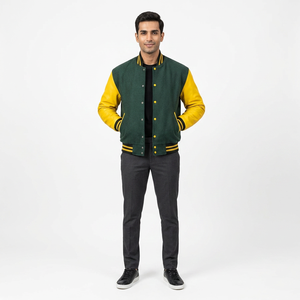 High Street Style Unisex College Letterman Winter <b>Jacket</b> New <b>Men's</b> Casual Light <b>Warm</b> Stand Collar Button <b>Jacket</b> High Quality - Product Image 1