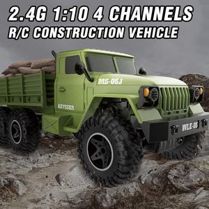 2,4G 1:10 RC camión Radio Control vehículo gran escala 6x6 Control remoto ejército camión carretera oruga camiones militares todoterreno - Product Image 2