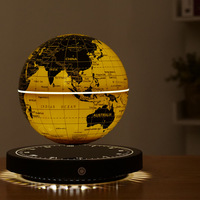 Base de Reloj de Globo de PVC con Levitación Magnética Moderna, Globo Luminoso Dorado, Tecnología de Luz Nocturna Ambiental Colorida y Ecológica