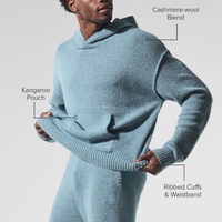 Sweat à capuche tricoté en polaire personnalisable de haute qualité en cachemire et laine mérinos mélangée pull pour hommes avec capuche
