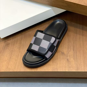 Chaussons décontractés pour hommes, vente chaude, design de créateur, noir, imprimé à carreaux classique, respirant, chaussons de sport de luxe pour une utilisation en extérieur - Product Image 5