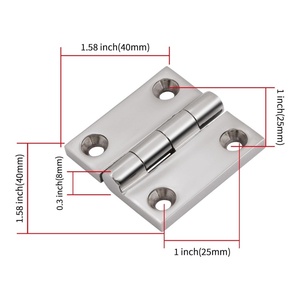 Factory Direct Sales Stainless Steel Heavy Duty 1.5 Inch Square Shape Boat <strong>Strap</strong> Casting <strong>Hinge</strong> Cabinet Door Hatch <strong>Hinges</strong> - Product Image 4