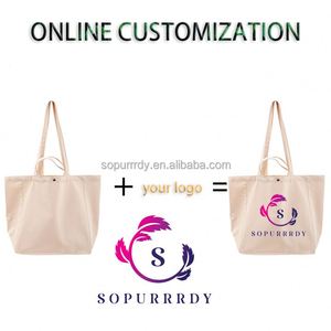 Sac fourre-tout en toile pour femme, réutilisable, écologique, avec logo personnalisé imprimé, robuste, avec poches et fermeture à bouton, deux compartiments - Product Image 4