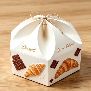 Boîte à dessert avec couvercle et poignée pour tiramisu et pâtisseries, idéale pour les beignets, les biscuits et les gâteaux pour les boutiques - Product Image 3
